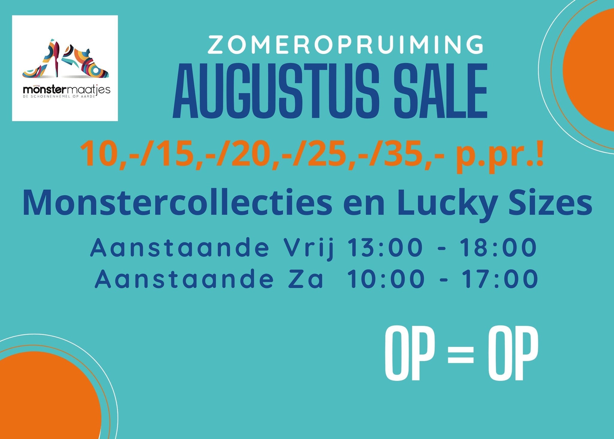 Finale sale weken met absurd lage prijzen voor merkschoenen 10,- 15,- 20,- 25,- 35,-
