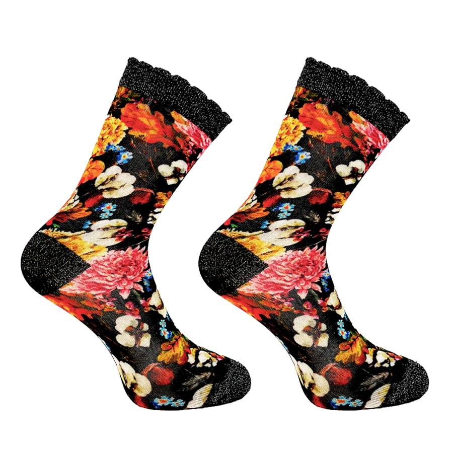 Sock my feet sokken - Bloemen geel